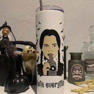 20 oz Wednesday Addams skinny tumbler